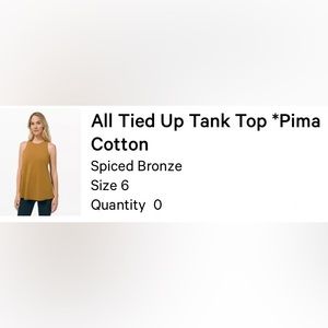 All Tied Up Tank Top *Pima
Cotton